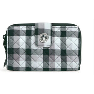 Vera Bradley Women's Cotton Rfid Turnlock Wallet Kingbird Plaid